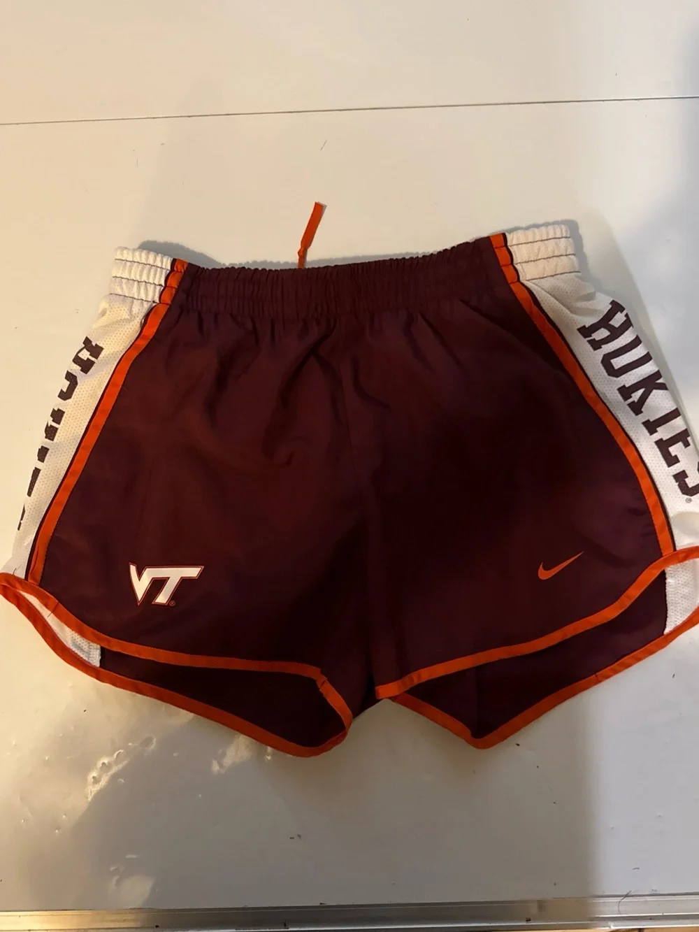 Virginia Tech Hokies Womens Maroon Nike Dri-Fit Running Shorts Sz Medium NCAA
